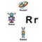 Alphabet Letter R-rocket,robot,rabbit illustration