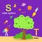 Alphabet Letter S-solar system,T-tree