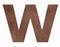Alphabet letter W - Brown leather texture background