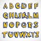 Alphabet letter written in a cartoon game vector illustration. Lettering for Design, Website, Background, Banner