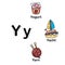Alphabet Letter Y-yogurt,yacht,yarn illustration