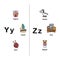 Alphabet Letter Y-Z vector