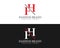Alphabet letters FH, HF minimalist fashion brands and luxury classic serif fonts logo.