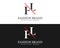 Alphabet letters FL, LF minimalist fashion brands and luxury classic serif fonts logo.