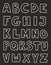 Alphabet letters hand drawn vector set isolated on