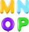 Alphabet letters MNOP colors