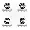 Alphabet letters monogram logo CS,SC,S and C, elegant and Professional letter icon design