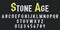 Alphabet letters and numbers of stone design. Rough-hewn font template