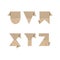 Alphabet letters U V W X Y Z with brown origami paper