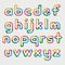 Alphabet line transparent color font style.