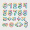 Alphabet line transparent color font style.