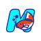 Alphabet M Fish Logo