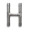 Alphabet made of Metal pipe, letter H with clipping path