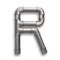 Alphabet made of Metal pipe, letter R with clipping path