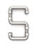 Alphabet made of Metal pipe, letter S.