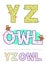 Alphabet maze games Y, Z and word maze OWL