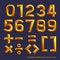 Alphabet number gold colour style.