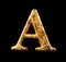 Alphabet and numbers in gold leaf