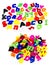 Alphabet pile colorful letters spelling