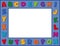 Alphabet Poster Frame, Blue Border, Copy Space