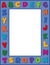 Alphabet Poster Frame, Blue Border, Copy Space