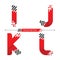 Alphabet Racing Flag style in a set IJKL