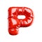 Alphabet red balloon letter font text character P