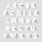 Alphabet set with shadows. vector extra bold fat capital letters