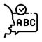 Alphabet Speech Icon Vector Outline Illustration