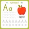 Alphabet tracing worksheet for preschool and kindergarten. Writing practice letter A. Exercises for kids