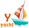 alphabet Y with yacht