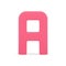 Alphabetical letter A 3d icon. Red symbol for volumetric typography