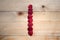 Alphabetical letter made of raspberries