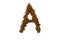 Alphabetical letters made of homemade coffe