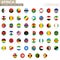 Alphabetically sorted circle flags of Africa. Set of round flags