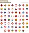 Alphabetically sorted circle flags of Europe. Set of round flags