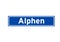 Alphen isolated Dutch place name sign. City sign from the Netherlands.