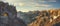 Alpi Apuane mountain road pass and tunnel view at sunset. Carrara, Tuscany, Italy