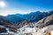 Alpi Apuane mountains and marble quarry view. Carrara, Tuscany,