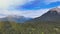 Alpin landscape with beautiful mountains in summertime, view from drone