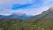 Alpin landscape with beautiful mountains in summertime, view from drone