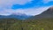 Alpin landscape with beautiful mountains in summertime, view from drone