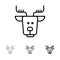 Alpine, Arctic, Canada, Reindeer Bold and thin black line icon set