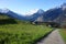 Alpine Ascent: Gazing Down Hasliberg\\\'s Serene Farmland in Spring