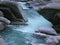 Alpine blue pool Versasca Ticino Switzerland