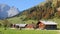 Alpine cabins, karwendel valley, austria