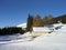 Alpine cabins in Swiss mountains