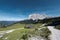 Alpine chalet at fall with wetterstein mountain