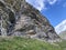 Alpine climbing rocks between the alpine lakes Melchsee or Melch lake and Tannensee or Tannen lake in the Uri Alps massif