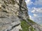 Alpine climbing rocks between the alpine lakes Melchsee or Melch lake and Tannensee or Tannen lake in the Uri Alps massif